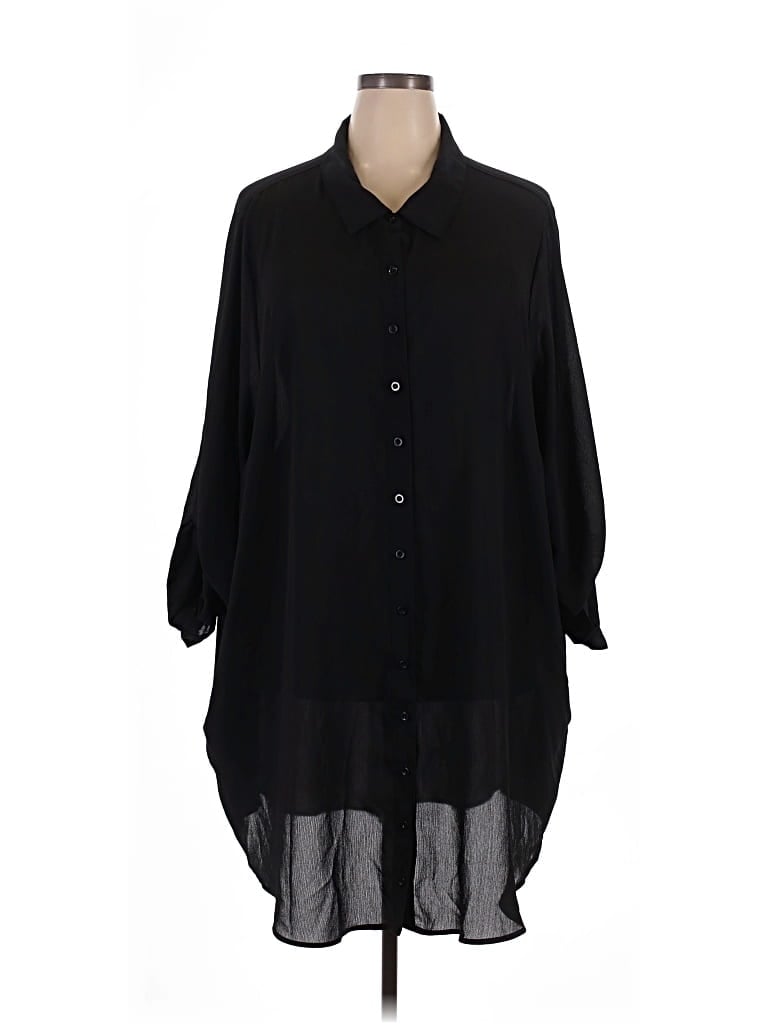 Pre-owned Torrid 3/4 Sleeve Blouse In Black