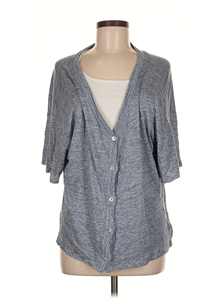 Pre-owned H By Halston Cardigan Sweater In Gray