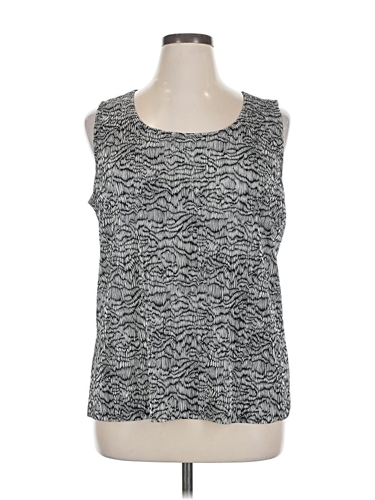 Pre-owned Easywear By Chico's Sleeveless Top Gray Scoop Neck Tops