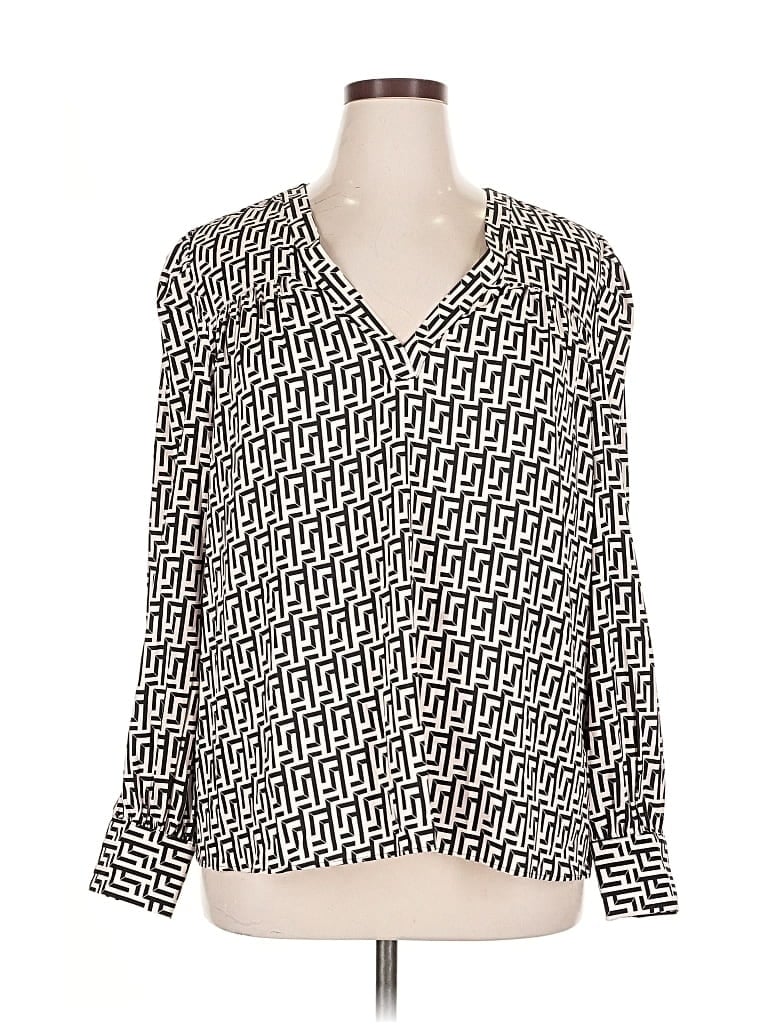 Express Long Sleeve Blouse In Silver