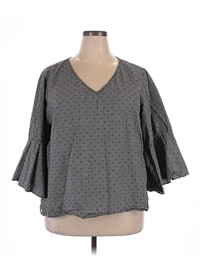 Pre-owned Jane And Delancey 3/4 Sleeve Blouse In Gray