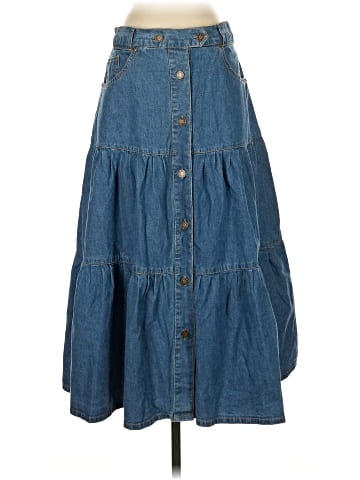 The Pyramid Collection Denim Skirt (view 1)