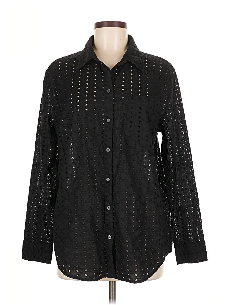 Pre-owned Gap Long Sleeve Button Down Shirt In Black