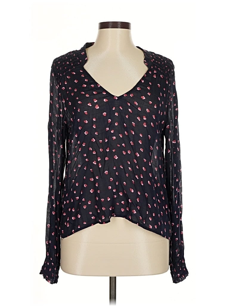 Pre-owned Bella Dahl Long Sleeve Blouse In Black