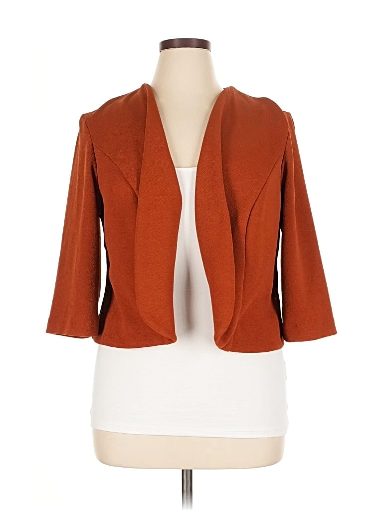 Pre-owned Maya Brooke Cardigan Sweater In Orange
