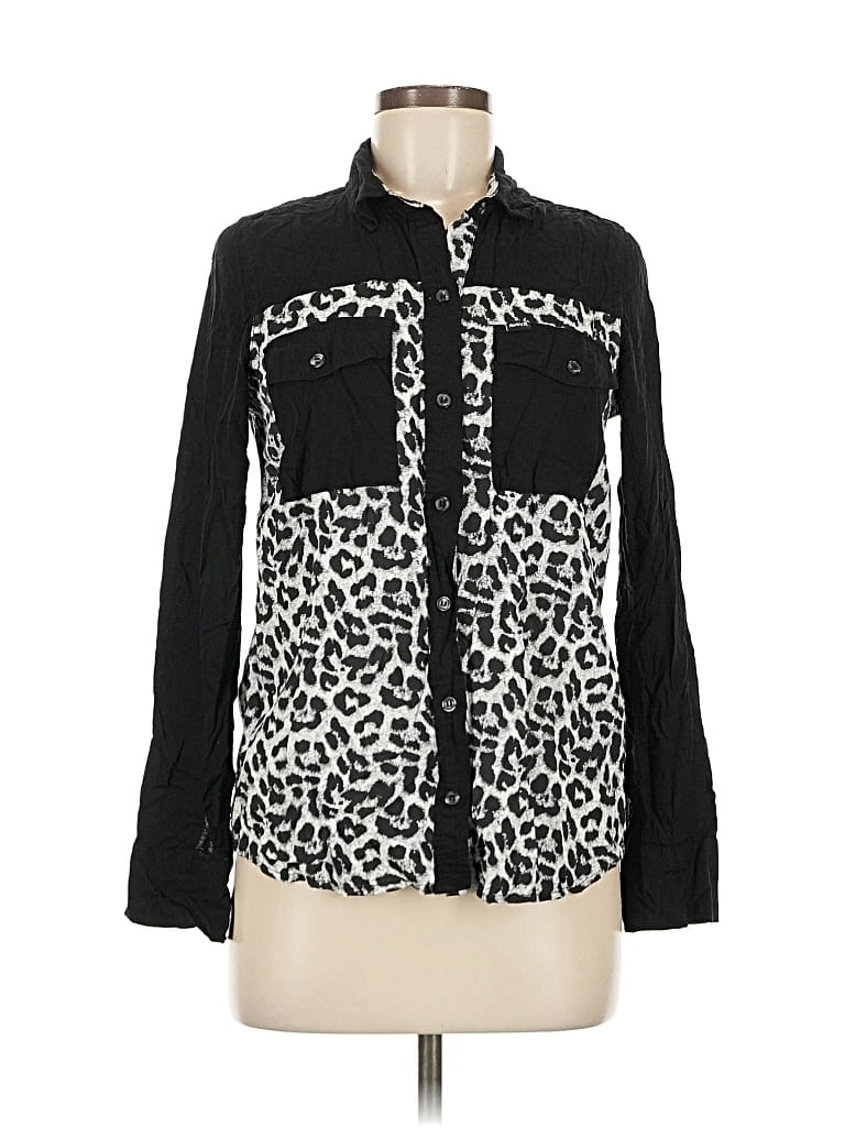 Pre-owned Hurley Long Sleeve Blouse In Black