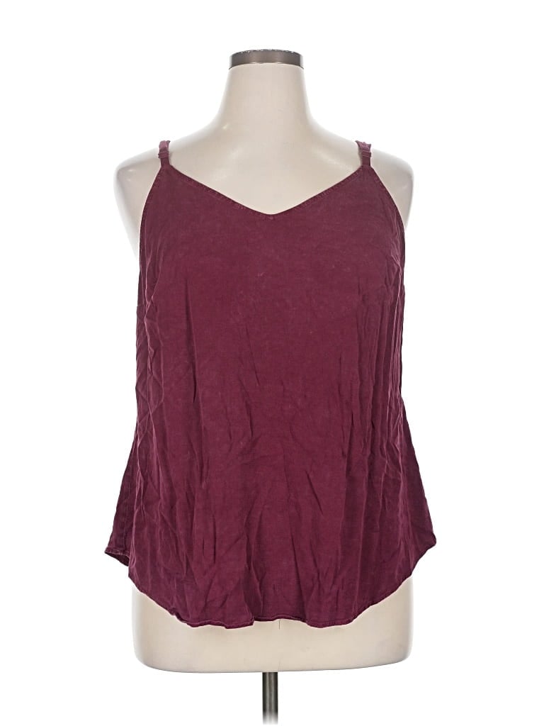 Pre-owned Torrid Sleeveless Top Burgundy Halter Neckline Tops