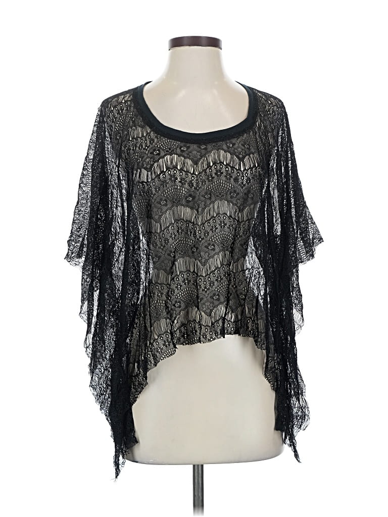 Pre-owned Billabong Short Sleeve Blouse In Black