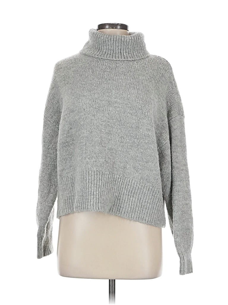 Pre-owned H&m Turtleneck Sweater In Gray