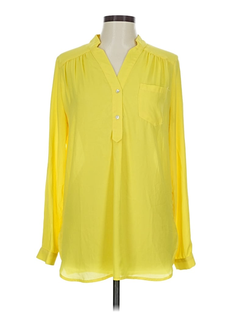 Pre-owned Fervour Long Sleeve Blouse In Yellow