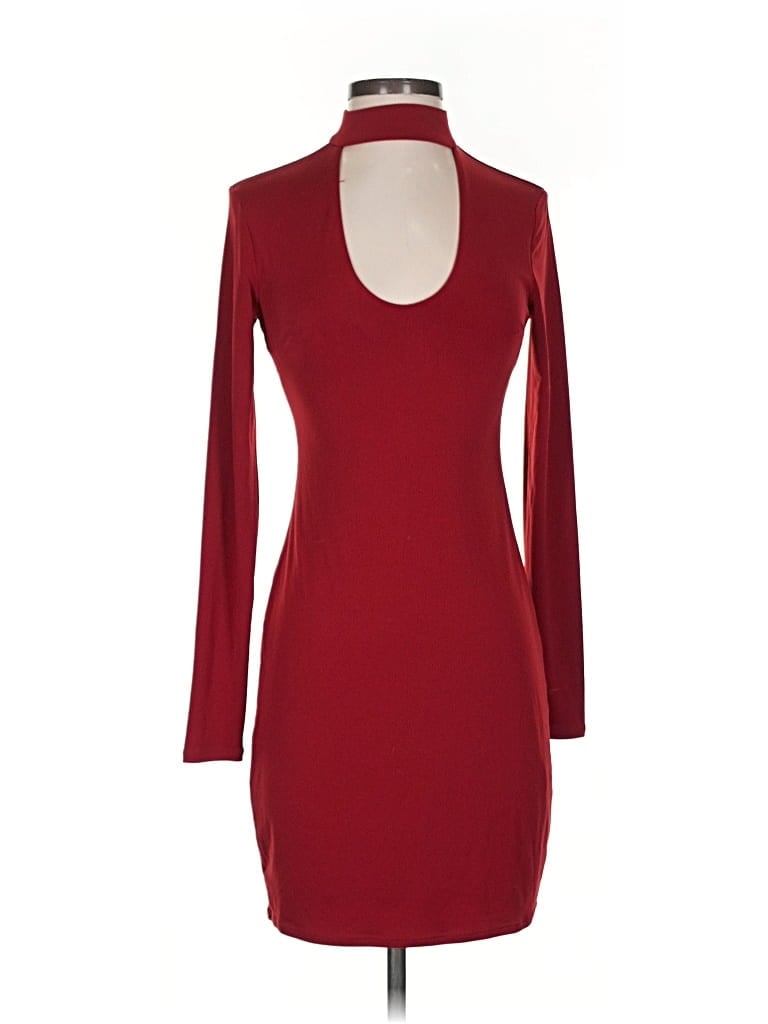 Pre-owned Express Casual Dress In Burgundy