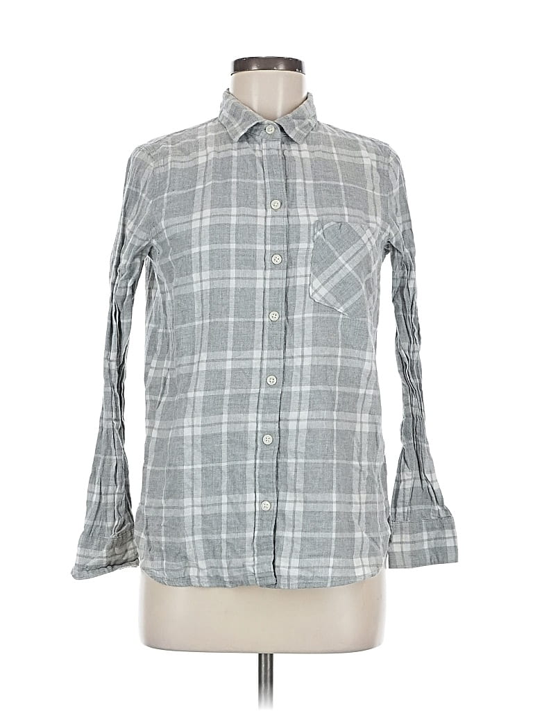 Pre-owned Old Navy Long Sleeve Button Down Shirt In Gray
