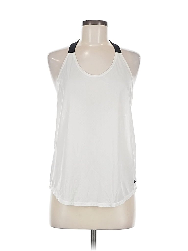 Pre-owned Nike Tank Top White Halter Neckline Tops