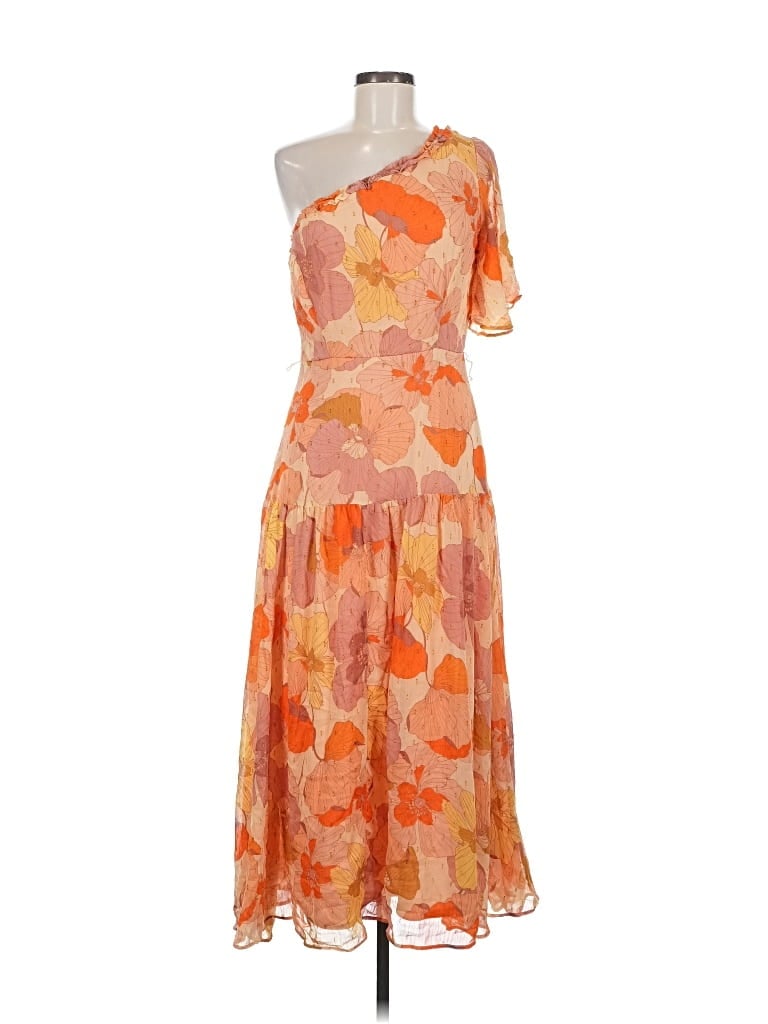 Pre-owned Taylor Cocktail Dress In Orange