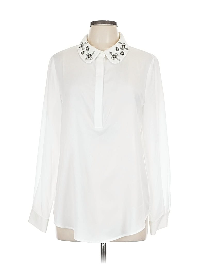 Pre-owned Ivanka Trump Long Sleeve Blouse In White