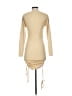 Lioness Solid Tan Casual Dress Size XS - photo 2
