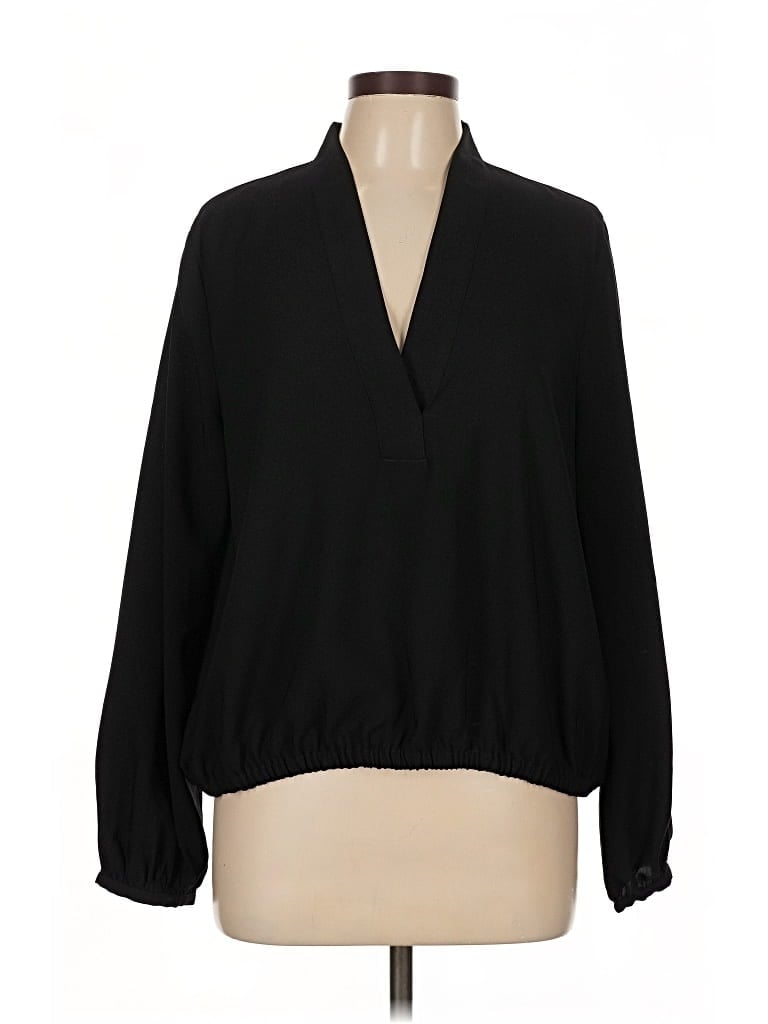 Pre-owned Ann Taylor Long Sleeve Blouse In Black