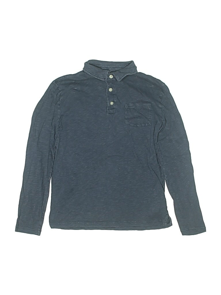 Pre-owned Crewcuts Kids' Long Sleeve Polo Shirt In Blue