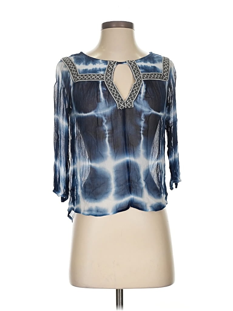 Pre-owned Gypsy 05 3/4 Sleeve Blouse In Blue