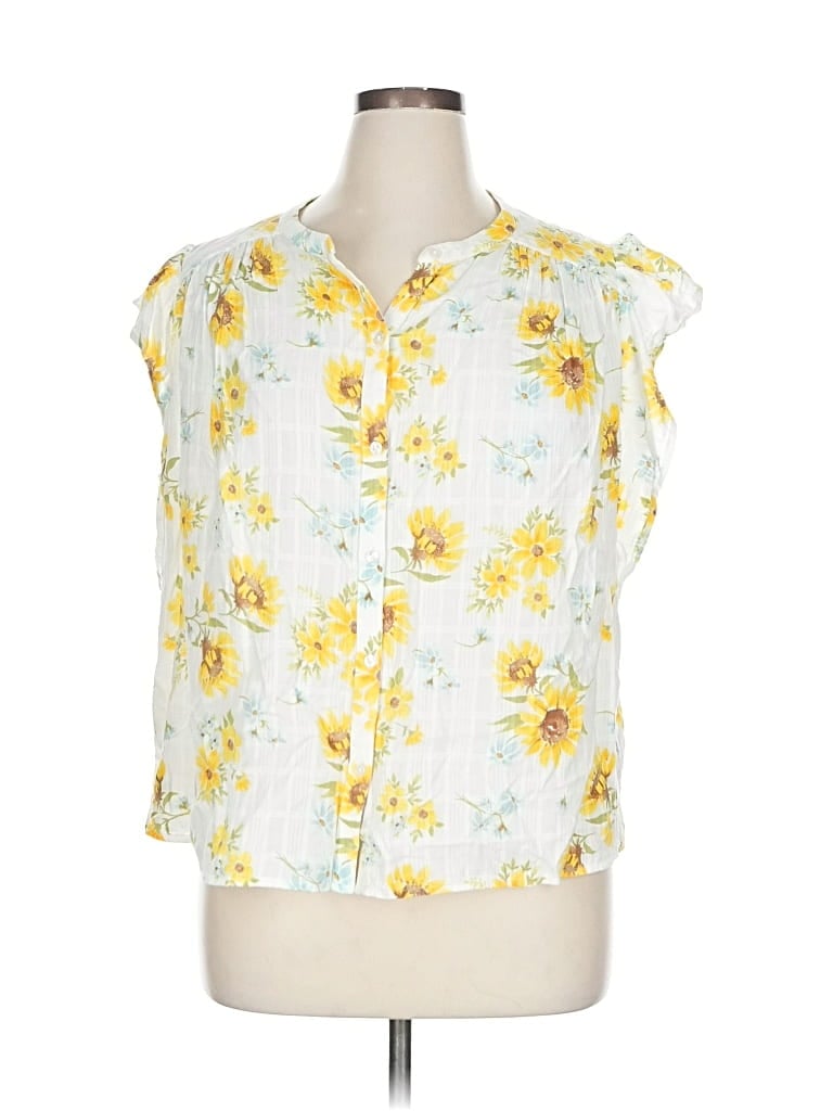 Pre-owned Gap Sleeveless Blouse In Yellow