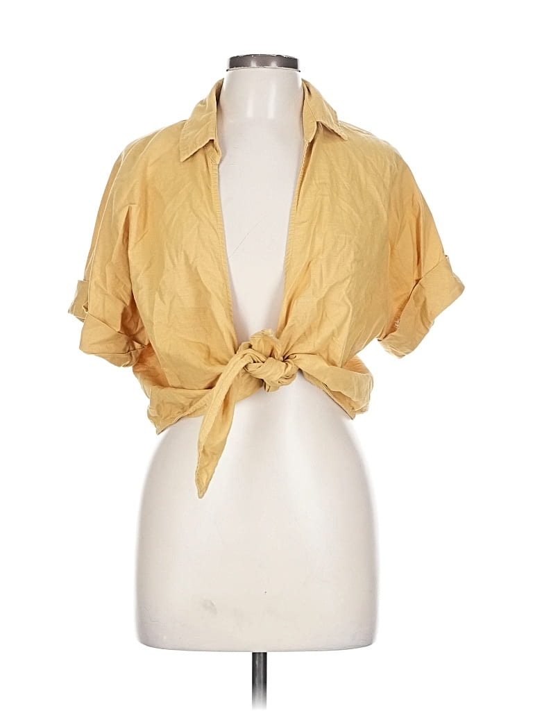 Pre-owned Etiquette Short Sleeve Blouse In Orange