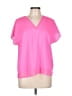 DKNY 100% Polyester Pink Short Sleeve Blouse Size M - photo 1