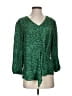 Monday Fun 100% Polyester Green 3/4 Sleeve Blouse Size S - photo 1