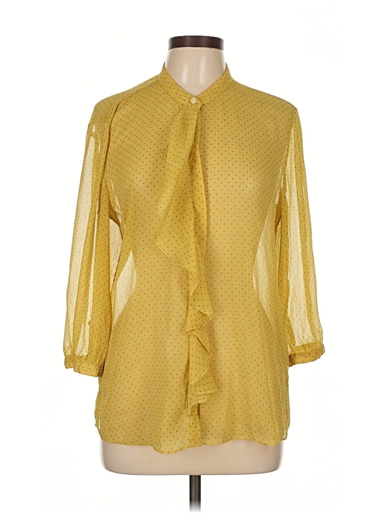 Pre-owned Banana Republic 3/4 Sleeve Blouse In Yellow