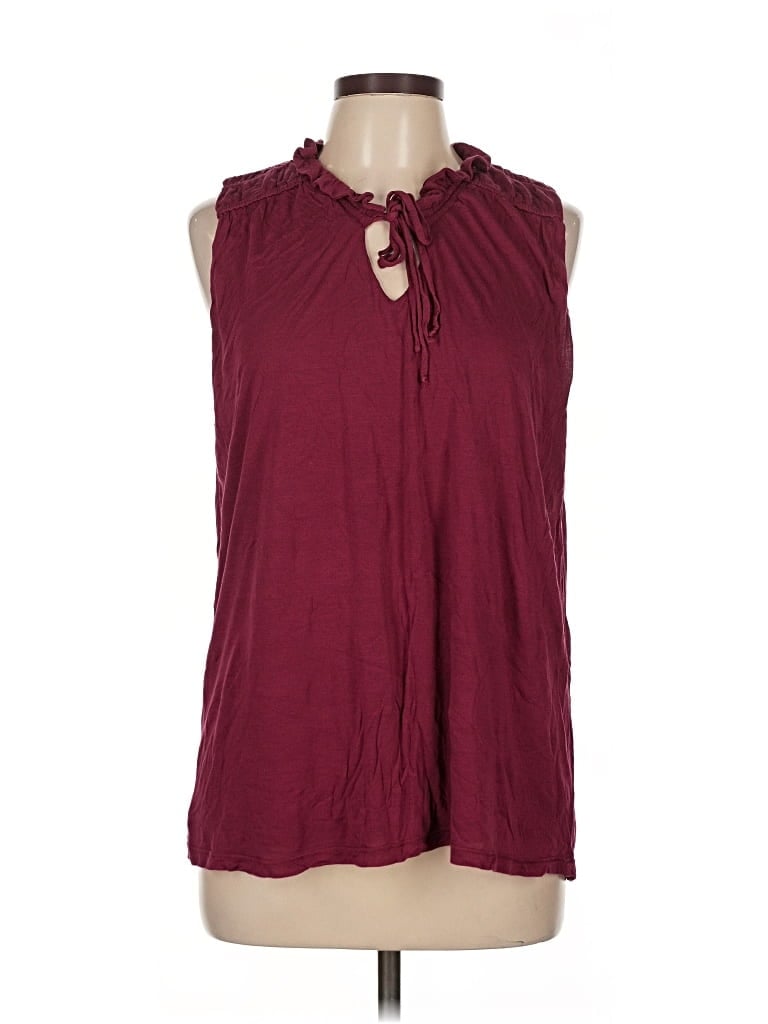 Pre-owned Left Coast By Dolan Sleeveless Blouse In Burgundy