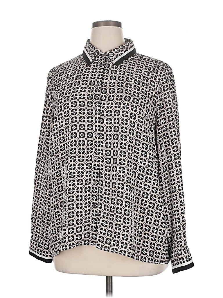 Pre-owned Vince Camuto Long Sleeve Blouse In Silver