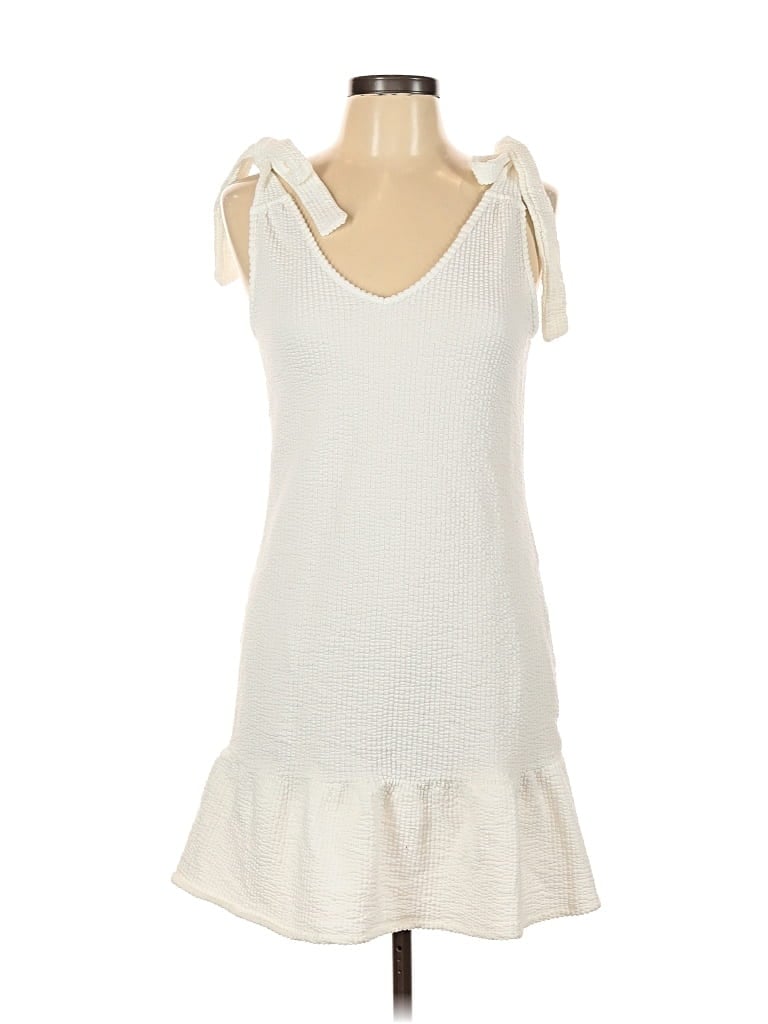 Pre-owned Green Envelope Casual Dress In White