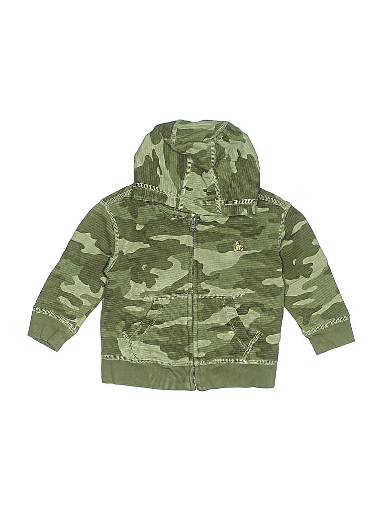 Pre-owned Baby Gap Babies' Zip Up Hoodie In Green