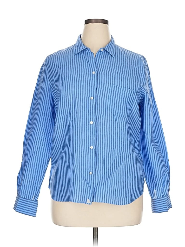 Pre-owned Untuckit Long Sleeve Button Down Shirt In Blue