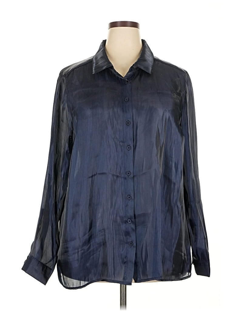 Pre-owned Torrid Long Sleeve Blouse In Blue