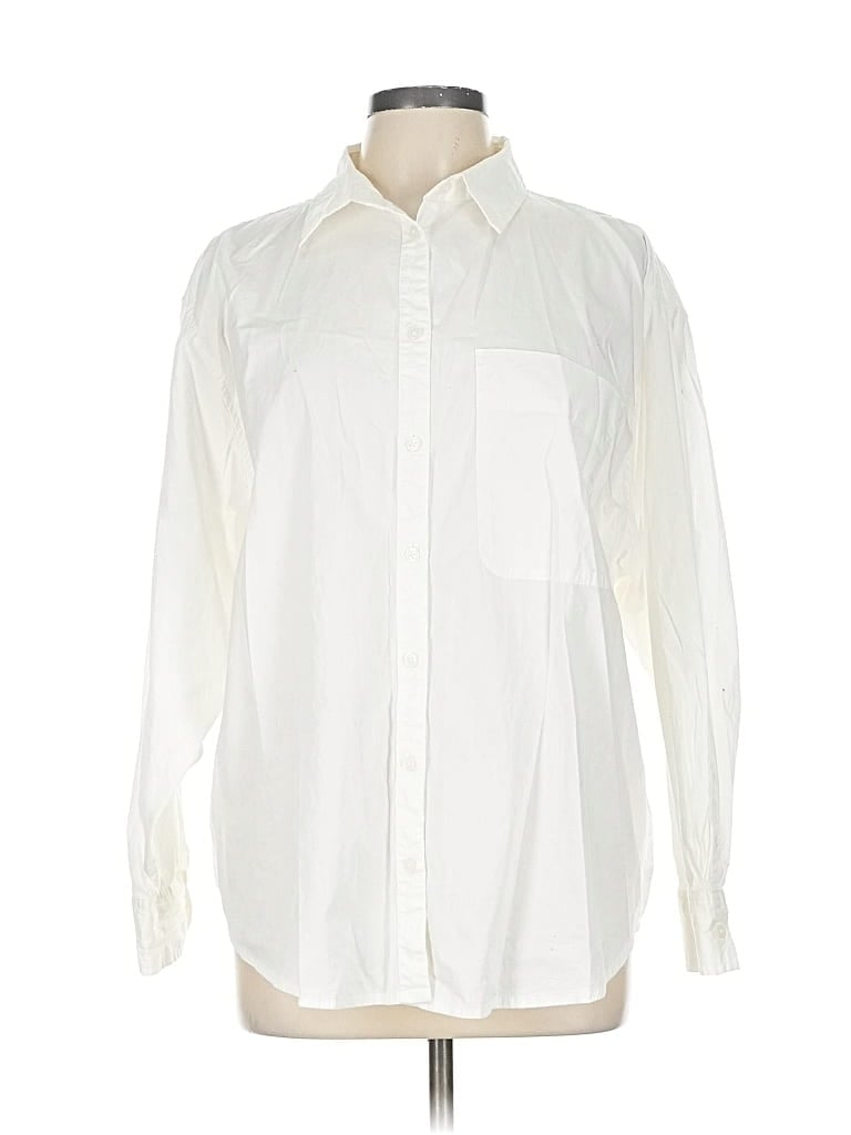 Pre-owned A New Day Long Sleeve Button Down Shirt In White