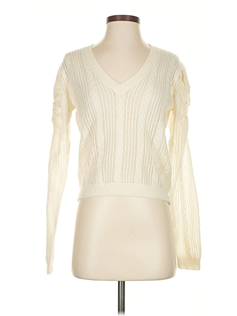 Pre-owned Frame Cashmere Pullover Sweater In White