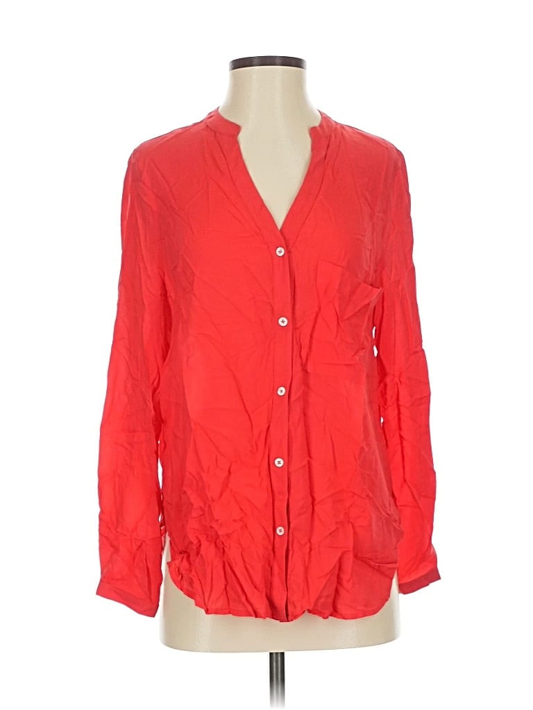 Pre-owned Haute Hippie Long Sleeve Blouse In Red