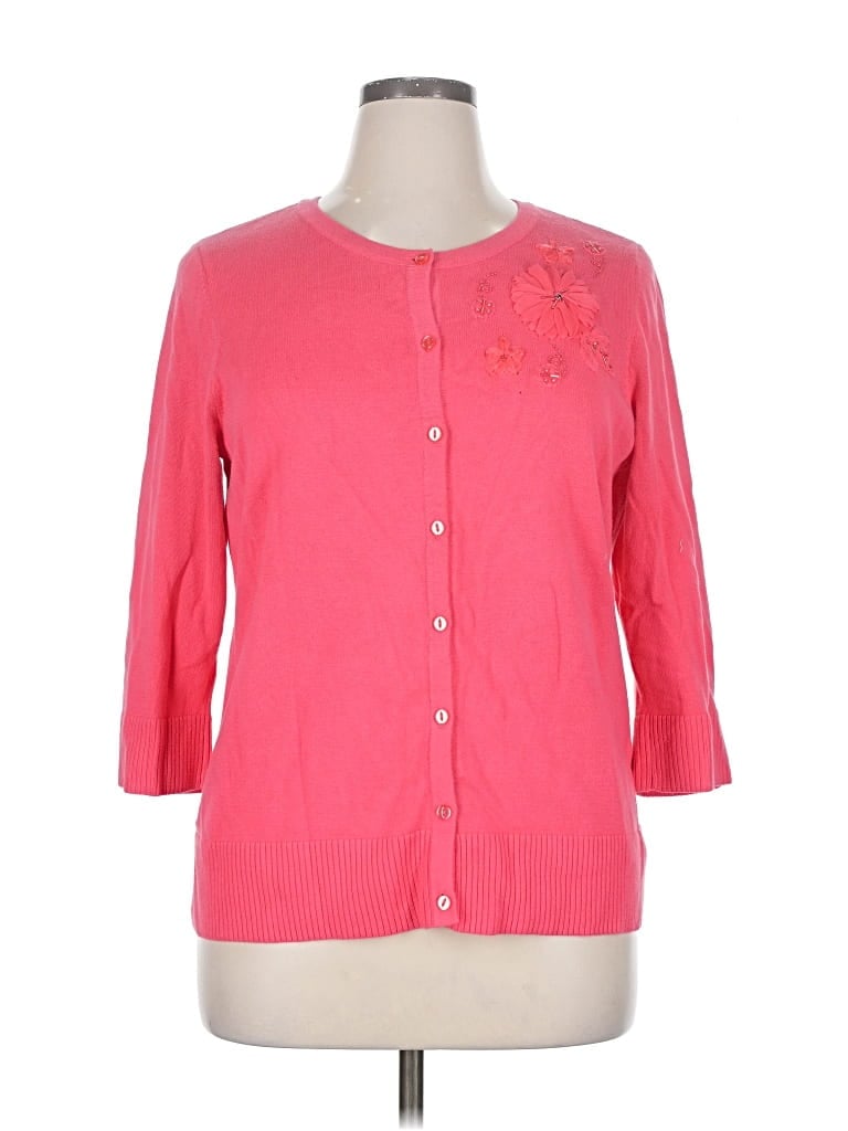 Pre-owned Christopher & Banks Cardigan Sweater In Pink