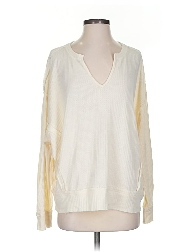 Pre-owned Blu Pepper Long Sleeve T-shirt In White