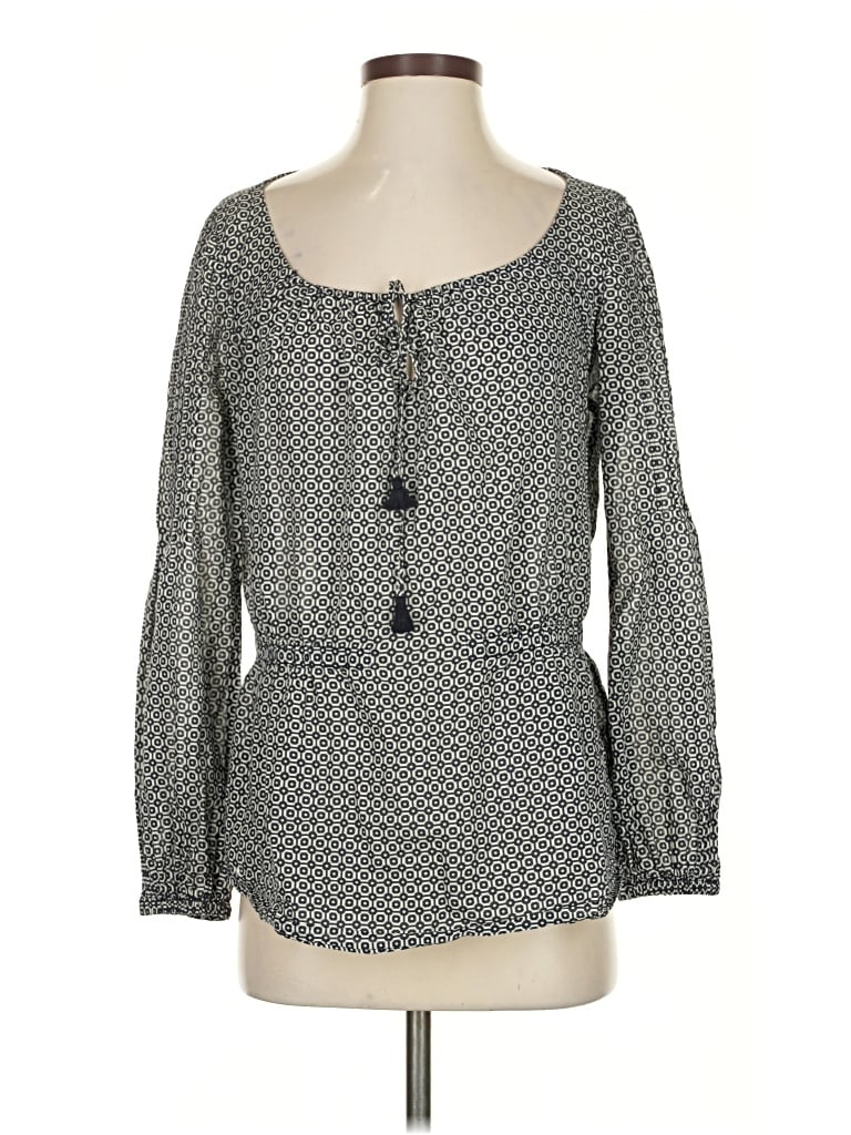 Pre-owned Tory Burch Long Sleeve Blouse In Gray