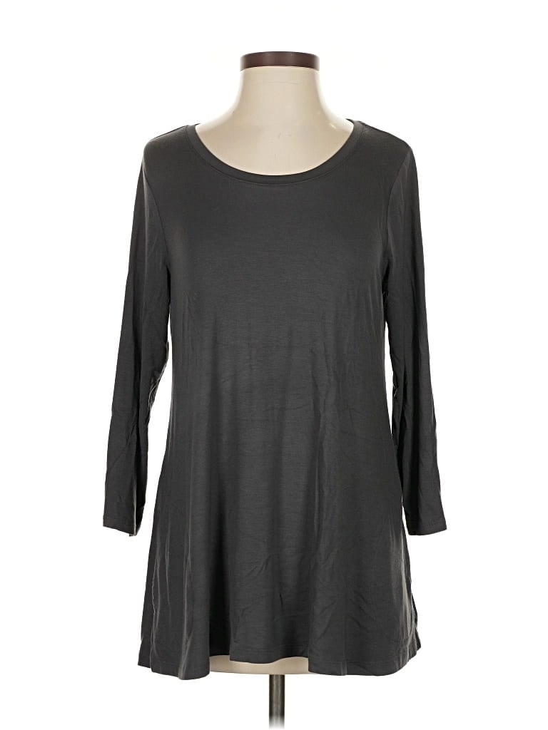 Pre-owned Logo By Lori Goldstein 3/4 Sleeve T-shirt In Gray