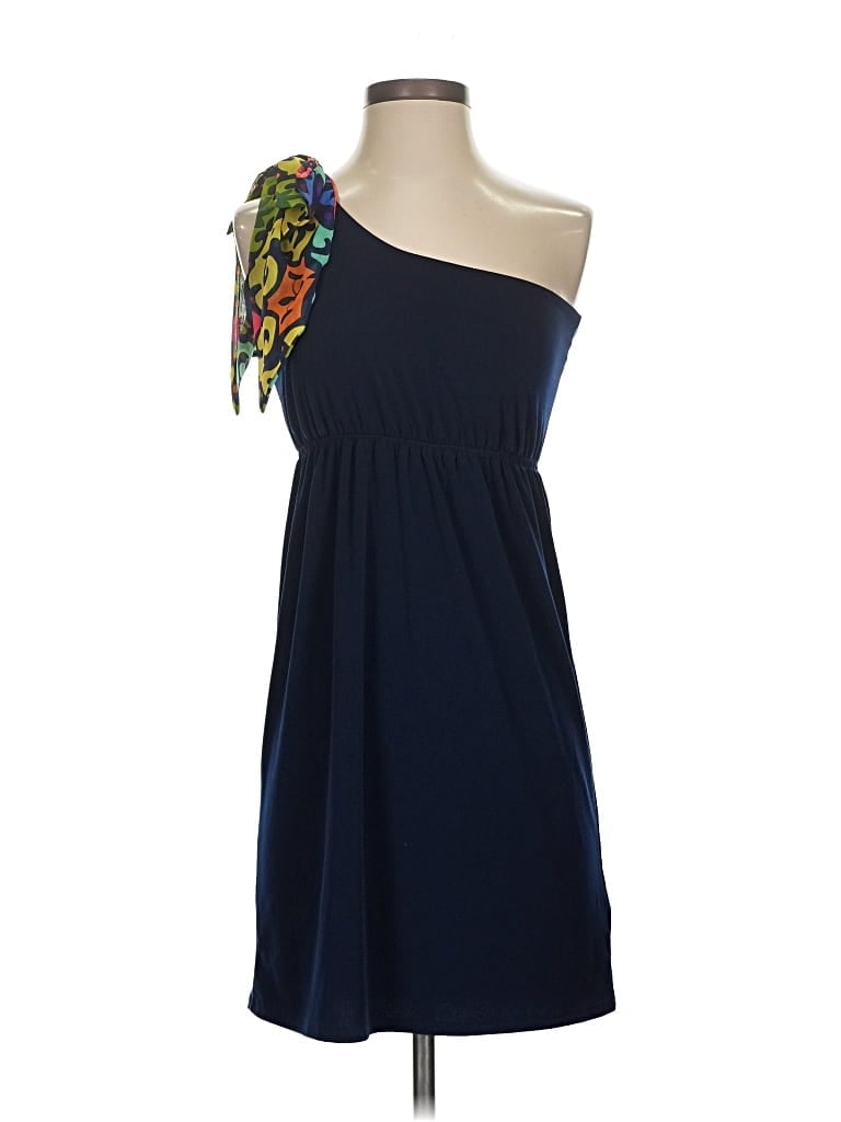 Pre-owned Judith March Sleeveless Top Blue One Shoulder Neckline Tops