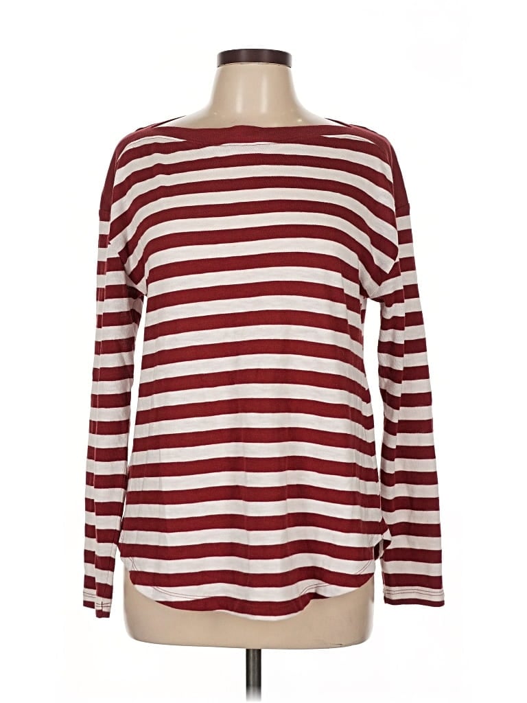 Pre-owned Ann Taylor Loft Long Sleeve T-shirt In Burgundy