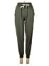 feat Solid Green Casual Pants Size XS - photo 1