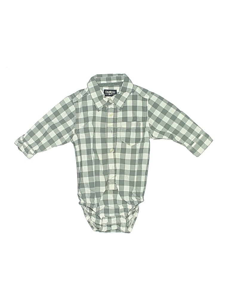 Pre-owned Oshkosh B'gosh Babies' Long Sleeve Onesie In Green