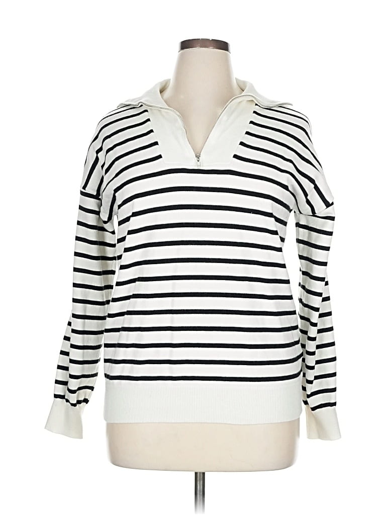 Pre-owned Unbranded Pullover Sweater In White