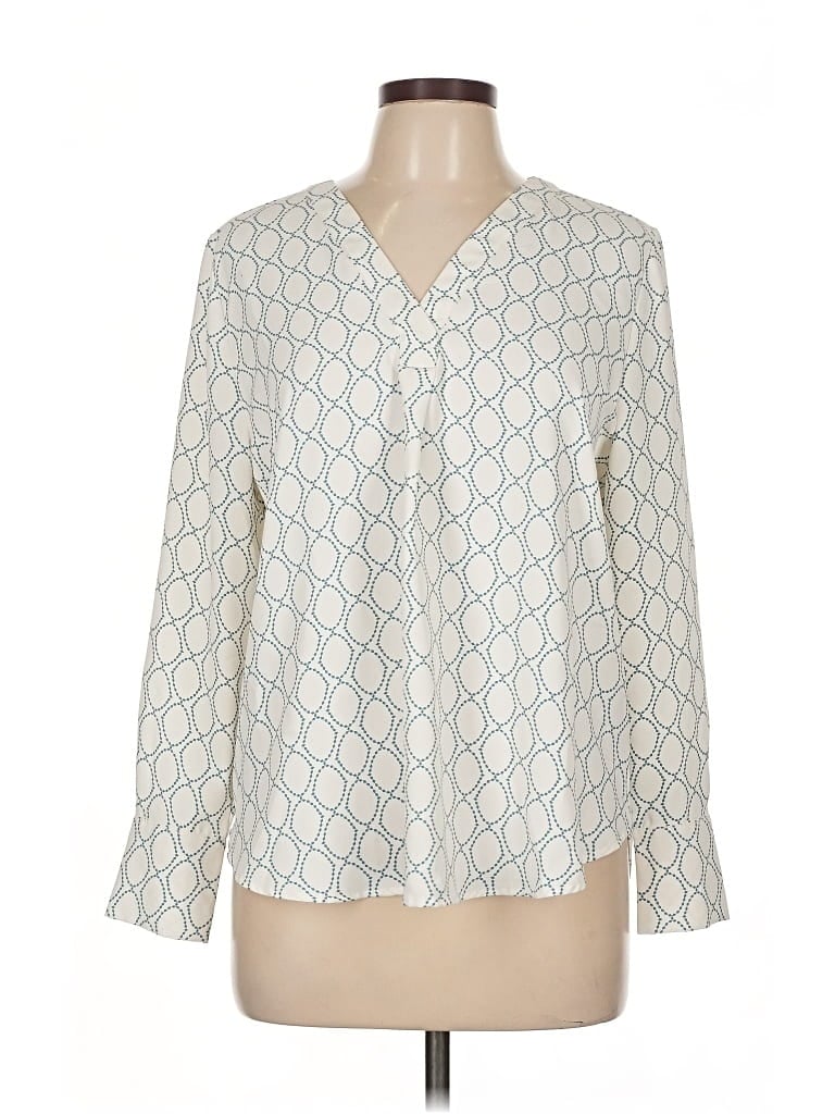 Pre-owned Ann Taylor 3/4 Sleeve Blouse In White