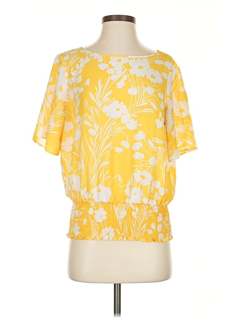 Pre-owned Michael Michael Kors Short Sleeve Blouse In Yellow