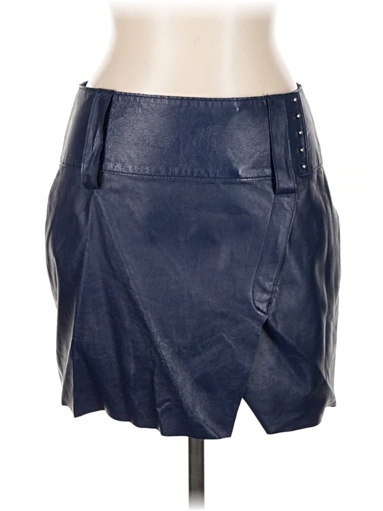 Pre-owned Derek Lam 10 Crosby Faux Leather Skirt In Blue