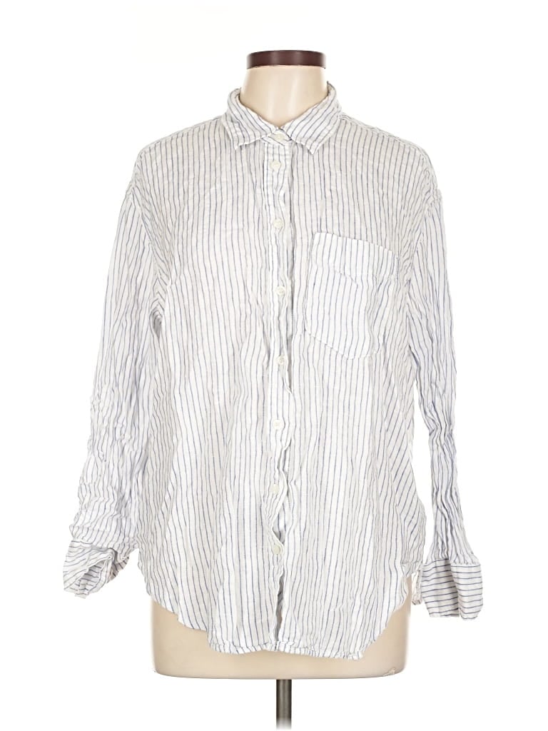 Pre-owned Gap Long Sleeve Button Down Shirt In White